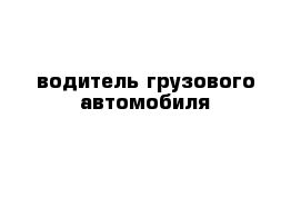 водитель грузового автомобиля